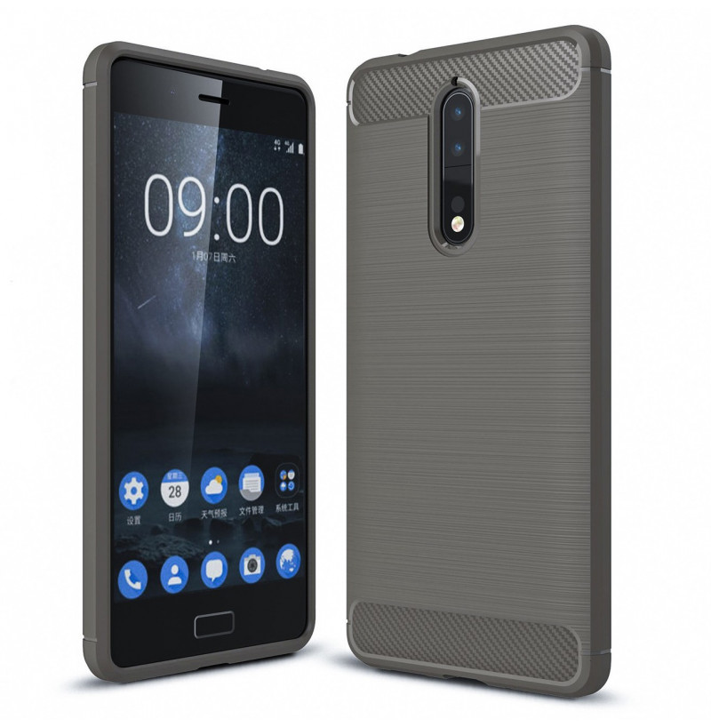 14067 - MadPhone Carbon силиконов кейс за Nokia 8