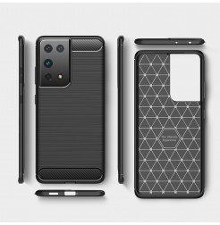 21613 - MadPhone Carbon силиконов кейс за Samsung Galaxy S21 Ultra