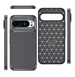 44392 - iPaky Carbon силиконов кейс калъф за Google Pixel 9 / Pixel 9 Pro