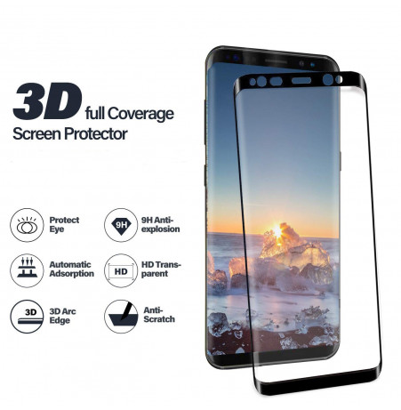 4776 - 3D стъклен протектор за целия дисплей Samsung Galaxy S8+ Plus