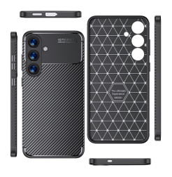 48313 - iPaky Carbon силиконов кейс калъф за Samsung Galaxy S25