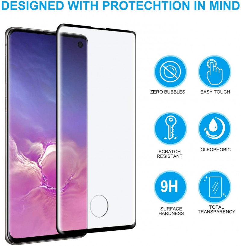 6383 - 3D стъклен протектор за целия дисплей Samsung Galaxy S10